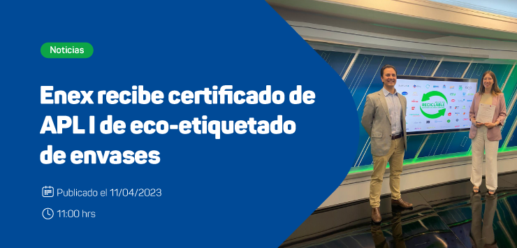 Enex recibe certificado de APL I de eco-etiquetado de envases